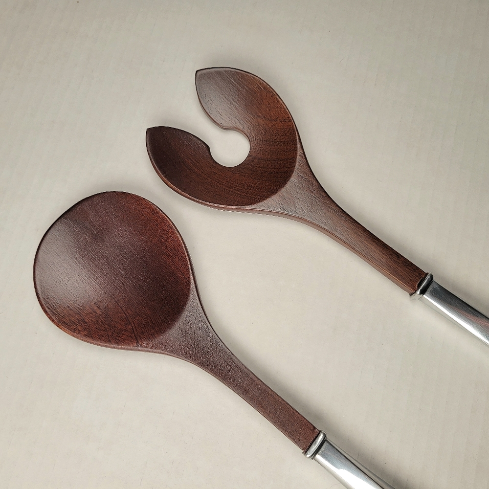 Lenox AERO 2 Piece Salad Set 14.25" Metal Serveware Utensils Set Fork and Spoon - Picture 4 of 6